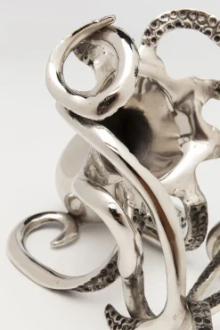 Outlet KARE Design Stojak na wino Octopus 17x24 cm srebrny - KARE