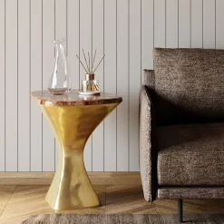 New KARE Design Stolik Alerio 45x55 cm - blat marmur - KARE