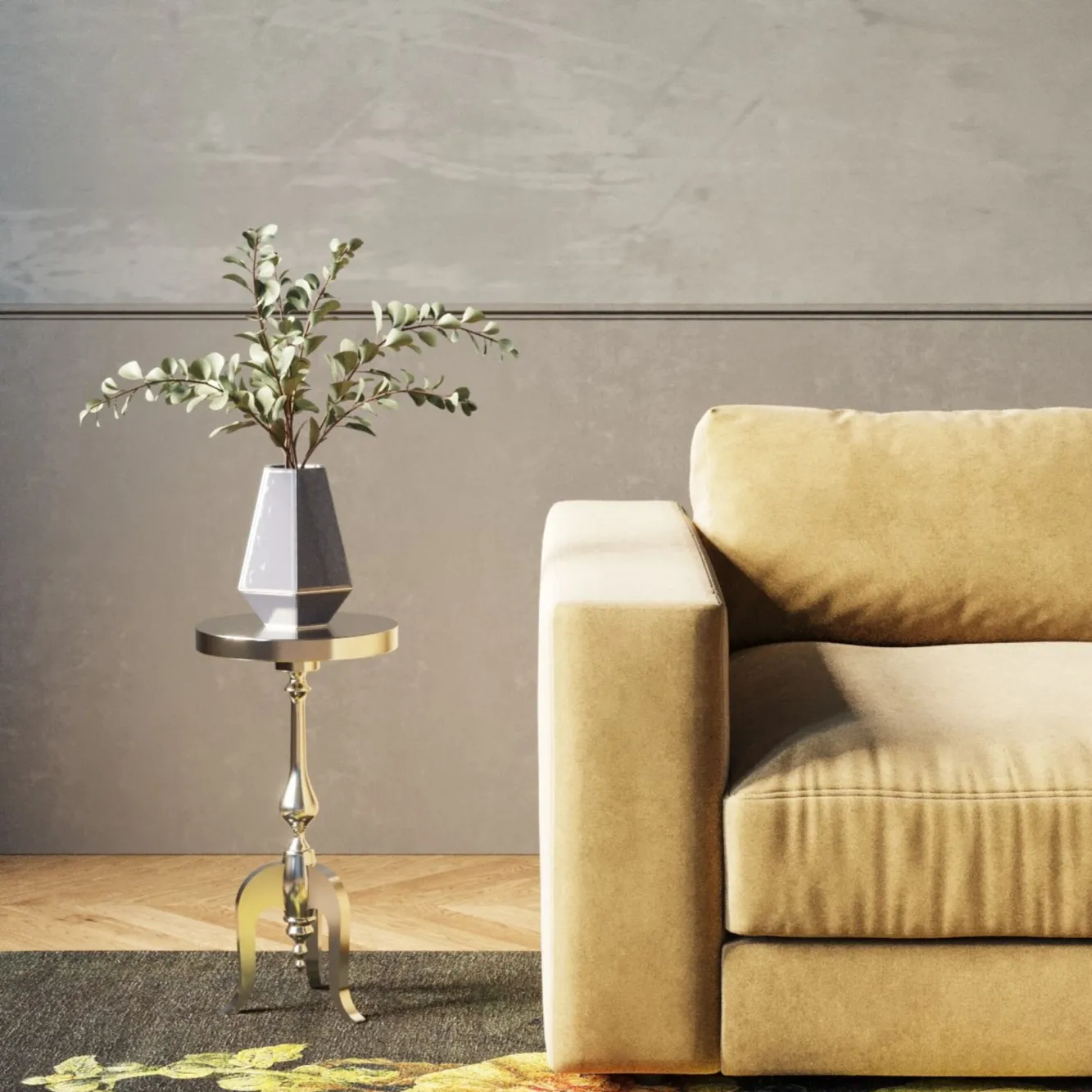 Fashion KARE Design Stolik Barocco ∅27 cm srebrny - KARE