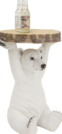 Sale KARE Design Stolik Bear ∅37 cm biały - KARE
