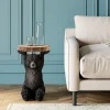 Fashion KARE Design Stolik Bear Ø33x53 cm czarno-drewniany - KARE