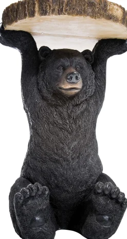 Fashion KARE Design Stolik Bear Ø33x53 cm czarno-drewniany - KARE