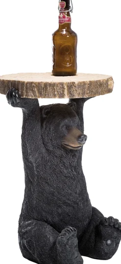 Fashion KARE Design Stolik Bear Ø33x53 cm czarno-drewniany - KARE