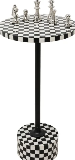 Best KARE Design Stolik Domero Chess Ø25xH50 cm czarno-biały - KARE