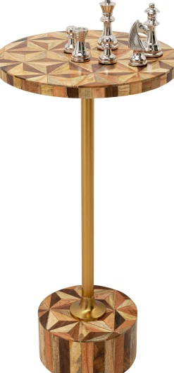 New KARE Design Stolik Domero Geo Ø25xH50 cm brązowo-naturalny - KARE