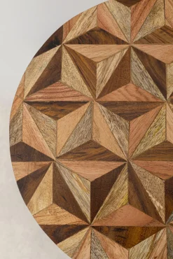 New KARE Design Stolik Domero Geo Ø25xH50 cm brązowo-naturalny - KARE