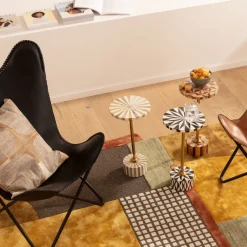 Discount KARE Design Stolik Domero Star Ø25xH50 cm brązowo-biały - KARE