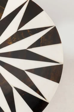 Discount KARE Design Stolik Domero Star Ø25xH50 cm brązowo-biały - KARE