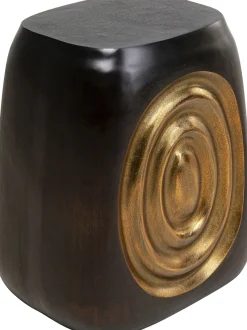 Discount KARE Design Stolik Drum 41x31 cm aluminium czarno-złoty - KARE