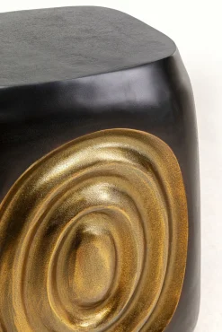 Discount KARE Design Stolik Drum 41x31 cm aluminium czarno-złoty - KARE