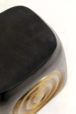 Discount KARE Design Stolik Drum 41x31 cm aluminium czarno-złoty - KARE