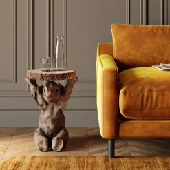 Hot KARE Design Stolik  Elephant ∅36 cm brązowy - KARE
