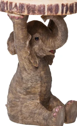 Hot KARE Design Stolik  Elephant ∅36 cm brązowy - KARE