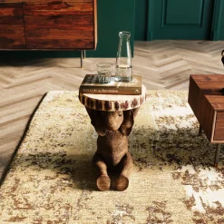 Hot KARE Design Stolik  Elephant ∅36 cm brązowy - KARE