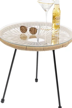 Online KARE Design Stolik kawowy Acapulco Ø50 cm naturalny - blat szklany - KARE