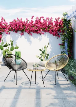 Online KARE Design Stolik kawowy Acapulco Ø50 cm naturalny - blat szklany - KARE