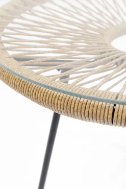 Online KARE Design Stolik kawowy Acapulco Ø50 cm naturalny - blat szklany - KARE