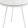 Sale KARE Design Stolik kawowy Acapulco Ø50 cm biały - blat szklany - KARE