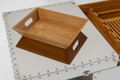 New KARE Design Stolik kawowy barek rozkładany srebrny na kółkach stal nierdzewna 120x75 cm - KARE