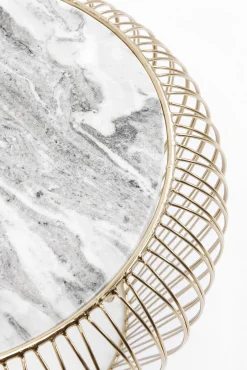 Clearance KARE Design Stolik kawowy Beam Grey Marble Ø43 cm szary - KARE