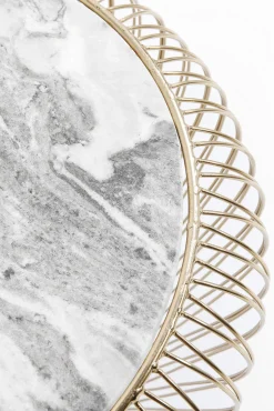 Clearance KARE Design Stolik kawowy Beam Grey Marble Ø43 cm szary - KARE