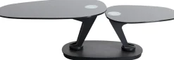 Discount KARE Design Stolik kawowy blaty szklane obrotowy czarny 150x58 cm - KARE