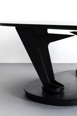 Discount KARE Design Stolik kawowy blaty szklane obrotowy czarny 150x58 cm - KARE