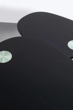 Discount KARE Design Stolik kawowy blaty szklane obrotowy czarny 150x58 cm - KARE