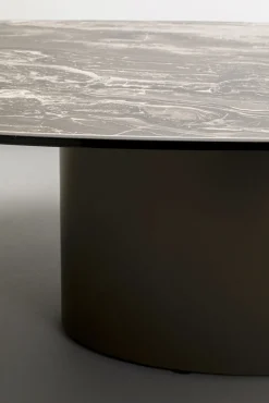 Hot KARE Design Stolik kawowy brązowy blat kamionkowy podstawa stalowa 150x86 cm - KARE