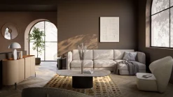 Hot KARE Design Stolik kawowy brązowy blat kamionkowy podstawa stalowa 150x86 cm - KARE