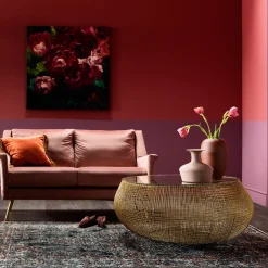 Discount KARE Design Stolik kawowy Cesta Ø105 cm złoty - KARE