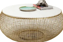 Online KARE Design Stolik kawowy Cesta Marbel Ø100 cm złoty - KARE