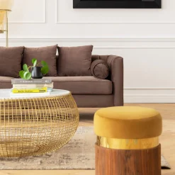 Online KARE Design Stolik kawowy Cesta Marbel Ø100 cm złoty - KARE