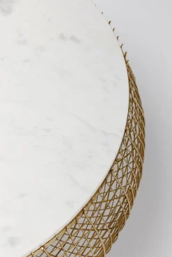 Online KARE Design Stolik kawowy Cesta Marbel Ø100 cm złoty - KARE