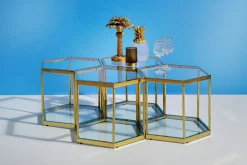 New KARE Design Stolik kawowy Comb 55x48 cm złoty - KARE