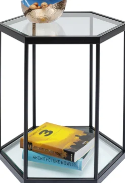 Best KARE Design Stolik kawowy Comb 55xH55 cm czarny - blat szklany - KARE