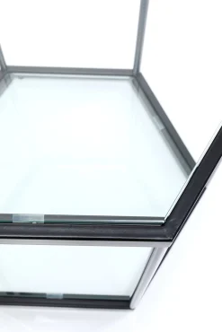 Best KARE Design Stolik kawowy Comb 55xH55 cm czarny - blat szklany - KARE