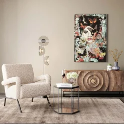 Best KARE Design Stolik kawowy Comb 55xH55 cm czarny - blat szklany - KARE