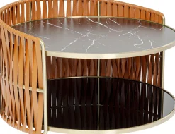 Sale KARE Design Stolik kawowy Copper ∅86 cm brązowy - KARE