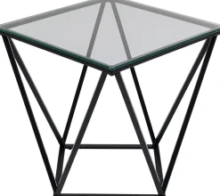 Best KARE Design Stolik kawowy Cristallo 50x50 cm czarny - blat szklany - KARE