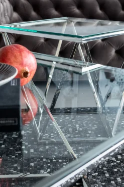 Clearance KARE Design Stolik kawowy Cristallo 80x80 cm srebrny - KARE