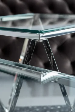 Clearance KARE Design Stolik kawowy Cristallo 80x80 cm srebrny - KARE