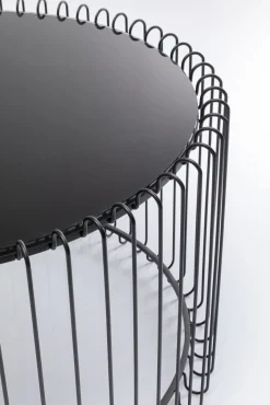 Fashion KARE Design Stolik kawowy czarny stalowy Ø60 cm blat szklany - KARE