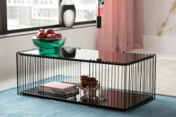 Best KARE Design Stolik kawowy czarny szkło i rama stalowa 120x60 cm - KARE
