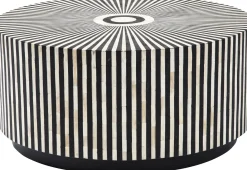 Outlet KARE Design Stolik kawowy Electra Ø75 cm czarno-biały - KARE