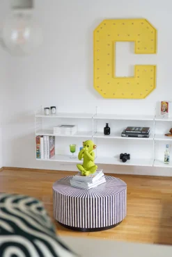 Outlet KARE Design Stolik kawowy Electra Ø75 cm czarno-biały - KARE