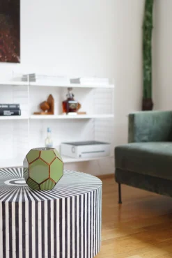 Outlet KARE Design Stolik kawowy Electra Ø75 cm czarno-biały - KARE