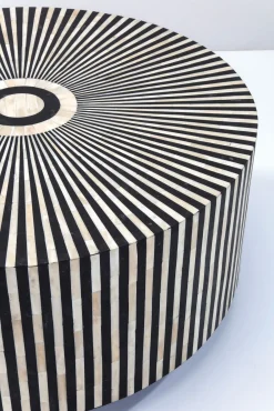 Outlet KARE Design Stolik kawowy Electra Ø75 cm czarno-biały - KARE