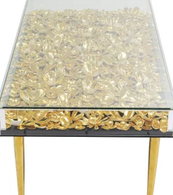 Sale KARE Design Stolik kawowy Gold Flowers 120x60 cm - KARE