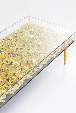 Sale KARE Design Stolik kawowy Gold Flowers 120x60 cm - KARE